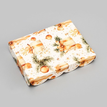 Cookie box, confectionery packaging, "New Year's gifts", 14 x 10.5 x 2.5 cm, New Year-2