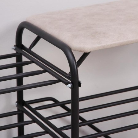 Shoes for shoes with a “double” seat, 3 shelves, suede, black color-2
