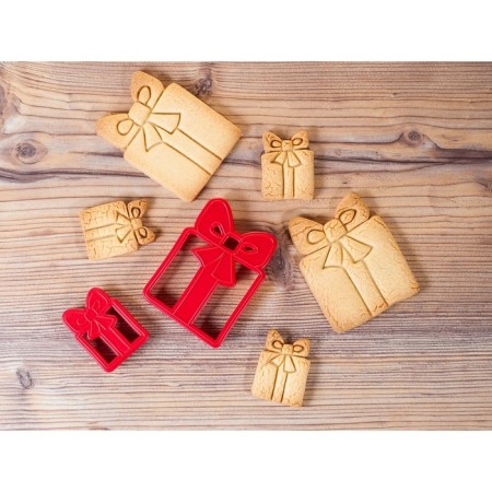 Bed -up form “Gift”, cutting, stamp, 8.5 × 6.5 cm, 5.1 × 3.9 cm, red color-4