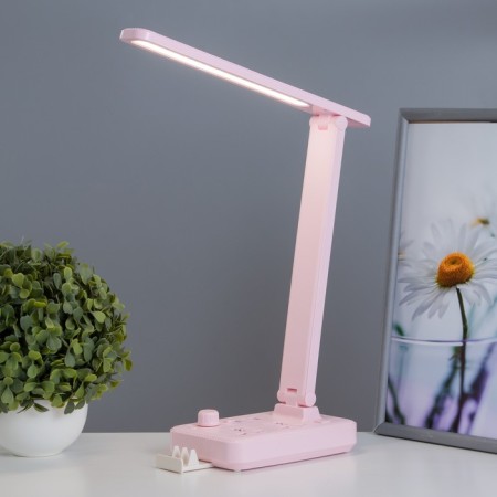 Board Lamp "ERA" LED 8W 3000K-6000K Dimmer 2 rosett 2xUSB2.0 Pink 10x28x33cm Risalux 946-1