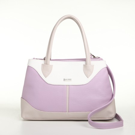Women's bag with lightning, white/lilac color