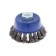 Metal brush for ushm tundra, twisted wire, "cup", M14, 75 mm