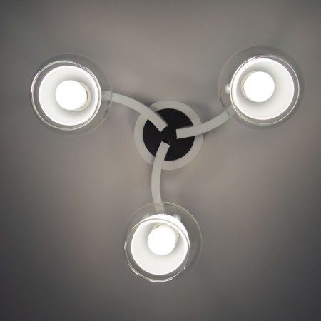 Ceiling chandelier Citilux "Christie" CL152130, 44x44x19 cm, 3x75W, E27, white color-7