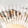 Fan wood, textile h = 21 cm "city" colored, with a brush