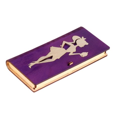 Wooden "silhouette" purple background-1