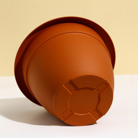 Flower pot, D = 25 cm, 4.3 l, plastic, brown-1