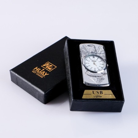 Electronic lighter "Eagle", spiral, backlight hours, from USB-5