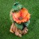 Garden Figure-Pillet for Birds "Green Turtle on A stump" from polystone, 29cm, average