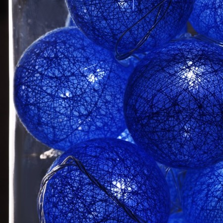 Garland "thread" 5 m with nozzles "Blue Blueberry", IP20, transparent thread, 20 LED, white glow, 220 V-9