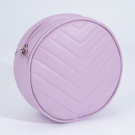 Bag Women's Round Artificial Leather, 18x18 cm, lilac color-5