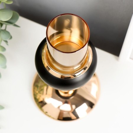 Summary Metal for 1 candle "Golden Balls" black with gold 14x10x10 cm-2