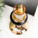 Summary Metal for 1 candle "Golden Balls" black with gold 14x10x10 cm