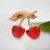 Brooch "Cherry" bulk, red-white color in gold