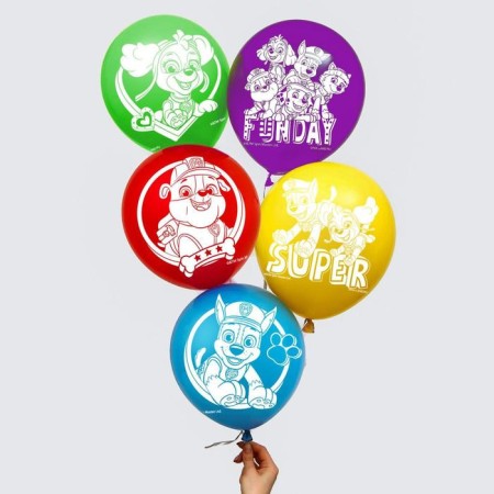 Airy ball "Super", 12 inch, latex, 5 pieces, puppy patrol-2