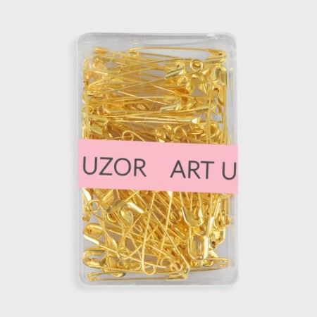 English pins, 22 mm, 80 pcs, gold color-4