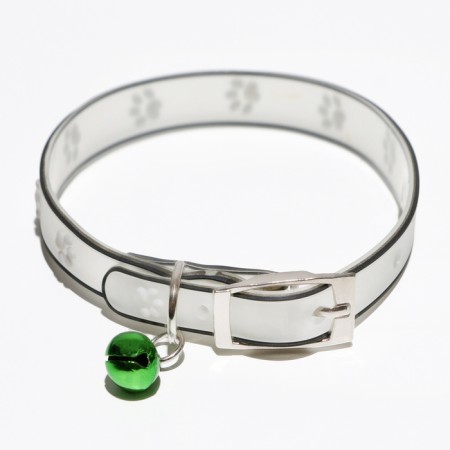 Collar "paws", 28 x 1 cm, Osh 18-24 cm, transparent/white-1