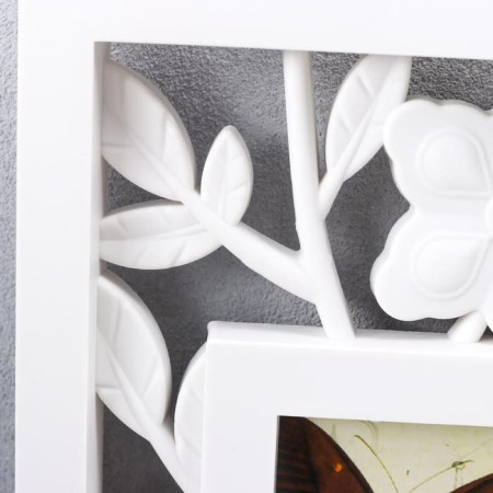 Photo frame Plastic in 8 photos 10x10, 10x15 cm "Butterflies on the tree" White 70x55 cm-1