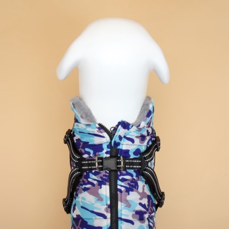 Jacket for dogs with a harness, size 6xl (DS 65 cm, Osh 62 cm, fire 82 cm), camouflage-3