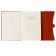 Organizer on the rings of A6+, 80 sheets, leatherette, with a valve, a line, with a handle, in a gift box, brown