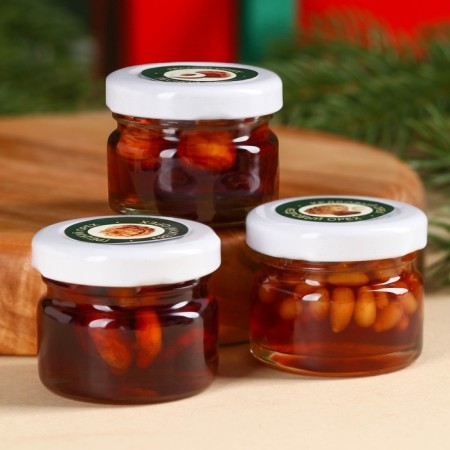 Gift set: “Happy New Year” Nuts in pine syrup, 90 g (3 pcs. X 30 g).-1