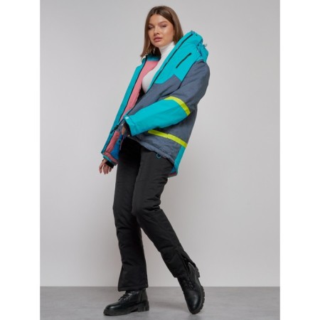 Ski jacket female winter, size 56, blue color-19