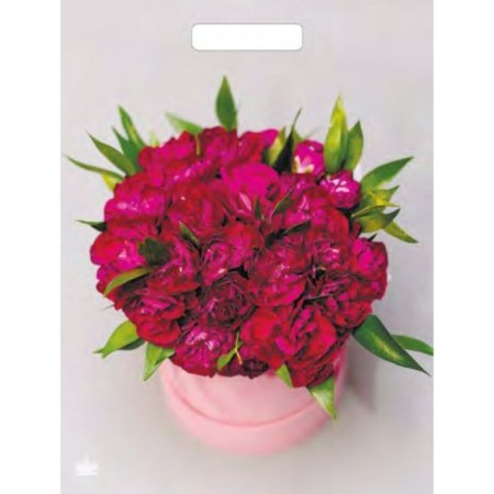 Packet "Bouquet of peonies", polyethylene, with a cut pen, 31 x 40 cm, 60 μm