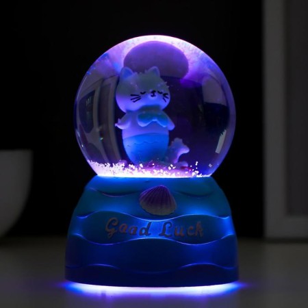 Souvenir polystone water ball light, music "Kotorusalka" d = 8 cm mix 12x8.5x8.5 cm-4
