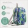 Baby backpack with zipper, external pocket, blue/green color