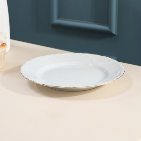 Set of plates Rococo, 6 pcs: d = 19 cm, white color, porcelain-2