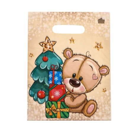 Mishkina gifts package, plastic with a cut pen, 30x23 cm, 30 μm