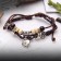 Bracelet Skin "Interpretation" with a suspension, heart, brown color, D = 8 cm
