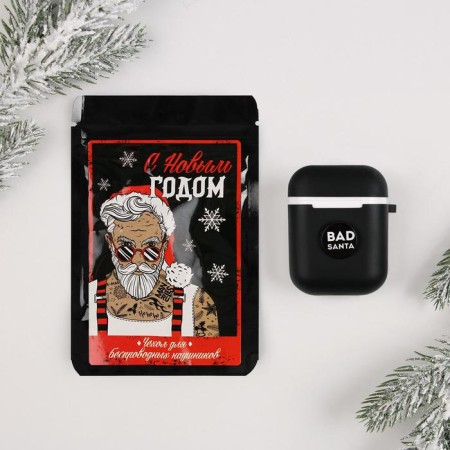 Case for wireless headphones for the New Year "Happy New Year", 5.5 x 4.7 cm-1