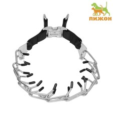 The collar is strict with metal fastx and protective caps, 63 cm, wire thickness 4