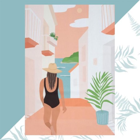 Towel beach Ethel "Girl in a swimsuit" 96x146 cm, 100% cotton-4