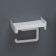 A holder for toilet paper with a shelf, white color