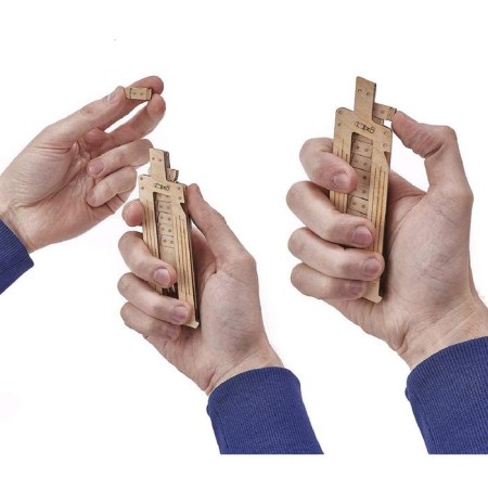 Mechanical 3D puzzle made of wood "assault rifle"-2