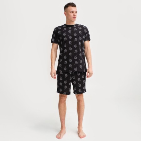 Pajama men's kaftan "f*ck" R.56, black-3