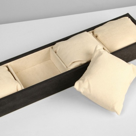 Catch stand, bracelets, phlock, 4 places, 33 × 8 × 3.5 cm, gray-beige color-1