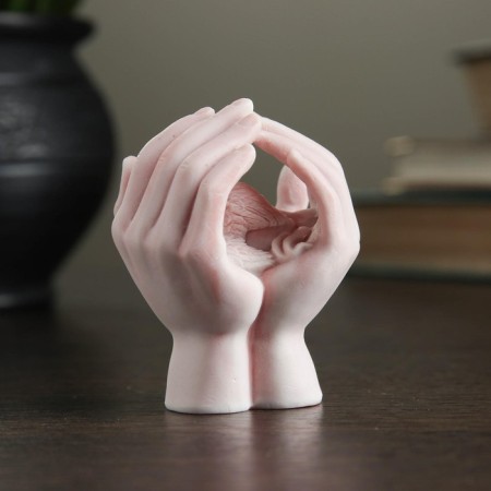 Souvenir "Angel sleeping in his hands" Pink, 6.5cm-2