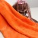 Locum for needlework, 50 × 50 cm, fur, orange color