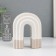 Ceramics candlestick for 1 candle "Scar" sand-white 10.2x6x12.8 cm