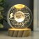 Souvenir glass backlight "Girl in space" d = 8 cm stand wood, usb 8x8x9.5 cm