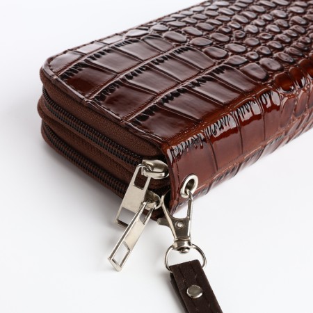 Women's wallet on lightning, brown color-2
