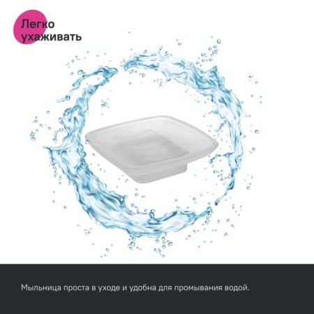 Soap dish IDDIS SLIDE SLIGMG0i42, 107x116x71 mm, matte glass, color graphite-3