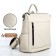 Women's backpack made of artificial leather with lightning, 4 pockets, milk color