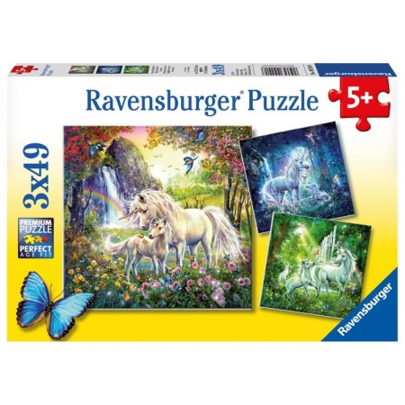 Ravensburger puzzles set "Unicorns", 3 pieces, 49 elements