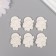 Decor for the creativity of Polystone "Clover for good luck" White set 6 pcs 2.2x3 cm