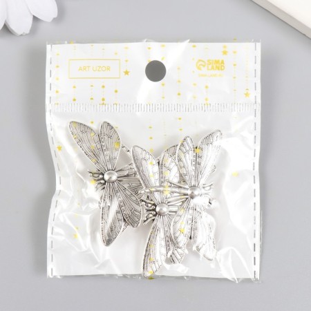 Busina for creativity Metal "Dragonfly" silver G625B313 3.1x4.8 cm-4