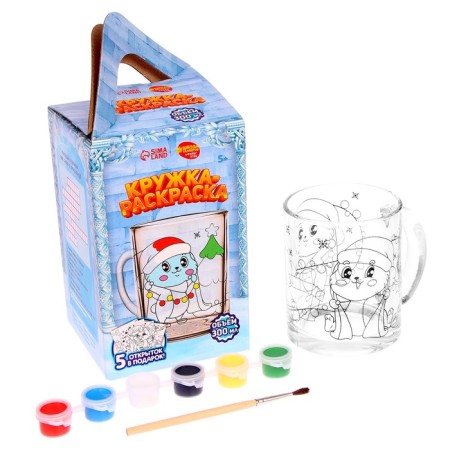 New Year's set for creativity. Mug for coloring with postcards "New Year! Rabbit Druzia "-2