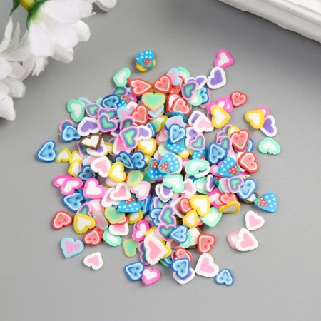 Decor for creativity plastic "heart" (set 90 pcs) from 0.7 to 0.4 cm